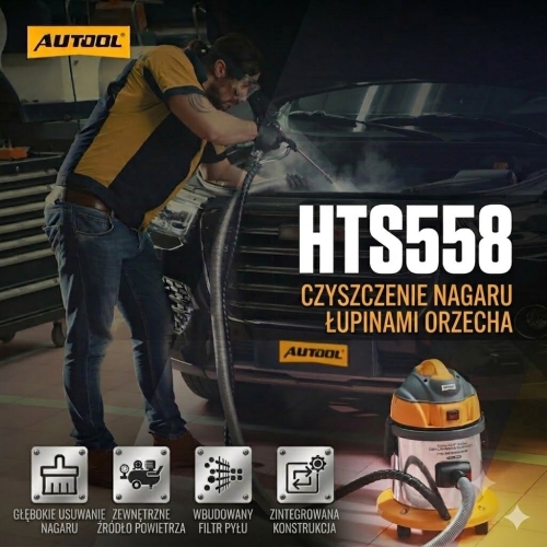 AUTOOL HTS558 Czyszczenie Zaworów Orzechem Włoskim 1200W