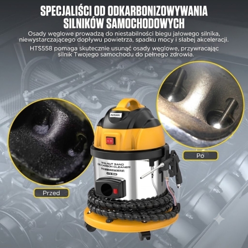 AUTOOL HTS558 Czyszczenie Zaworów Orzechem Włoskim 1200W