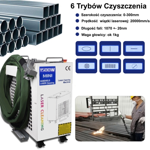 CZYSZCZARKA LASEROWA FIBER 1500W V3 + AKCESORIA